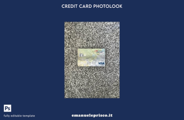 modello frontale con photolook per carta classica per visto bancario USA Univers